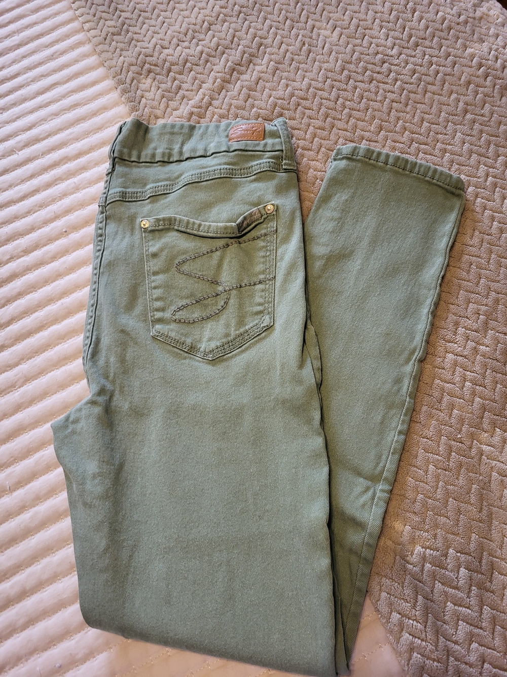 Seven7 Women's Olive Green Skinny Jeans